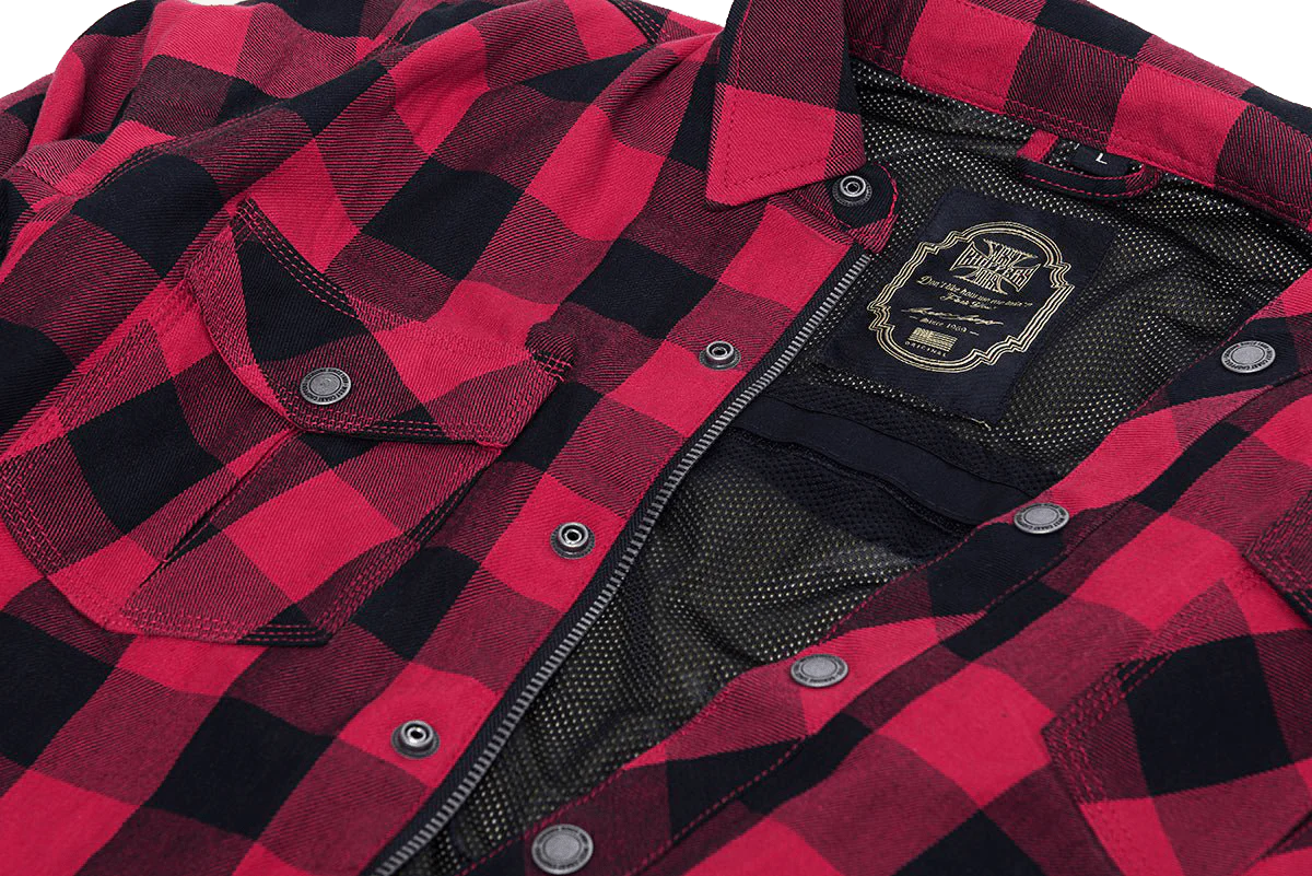 WCC - DOMINATOR KEVLAR RIDING FLANEL SHIRT - RED/BLACK - Image 5