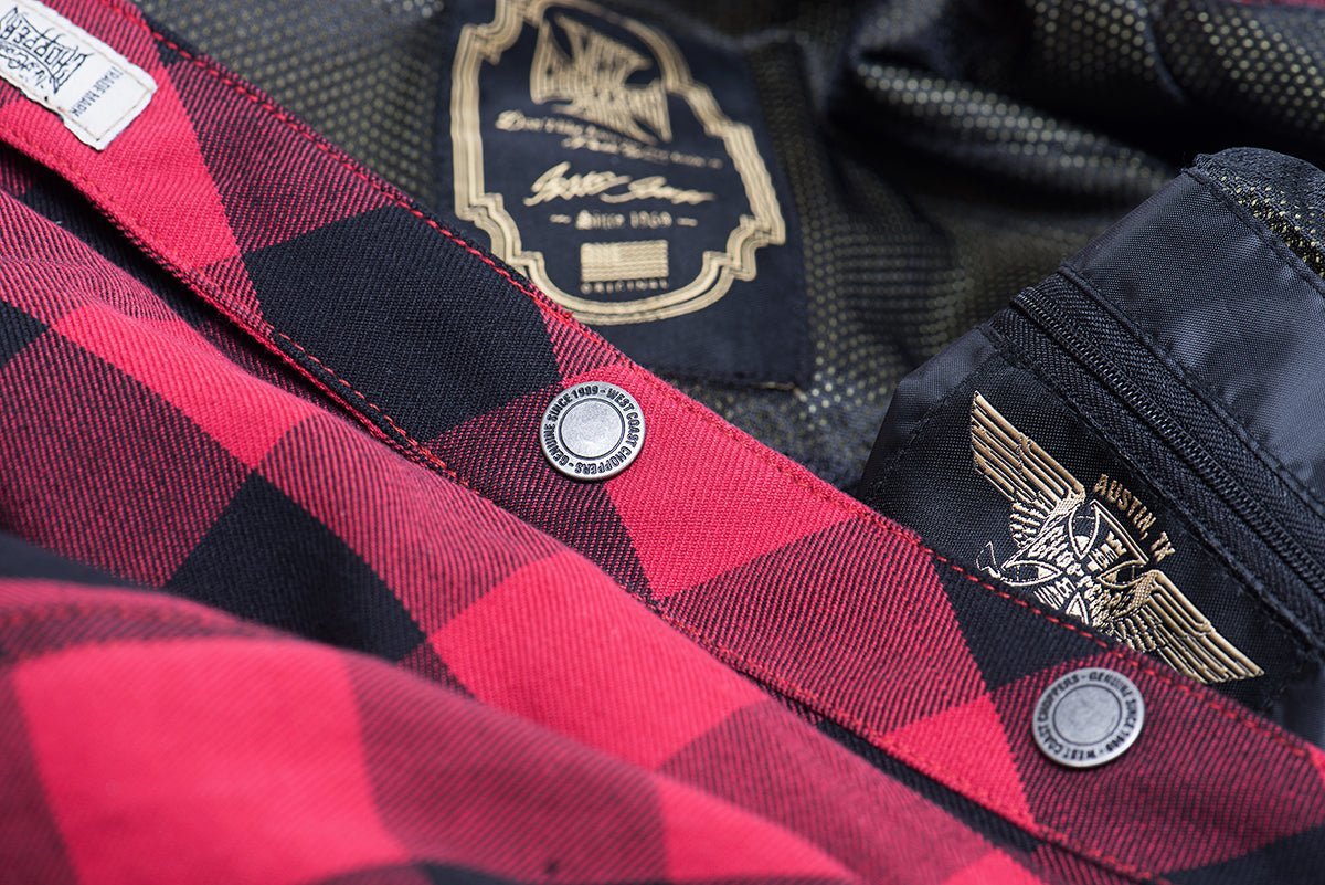 WCC - DOMINATOR KEVLAR RIDING FLANEL SHIRT - RED/BLACK - Image 6