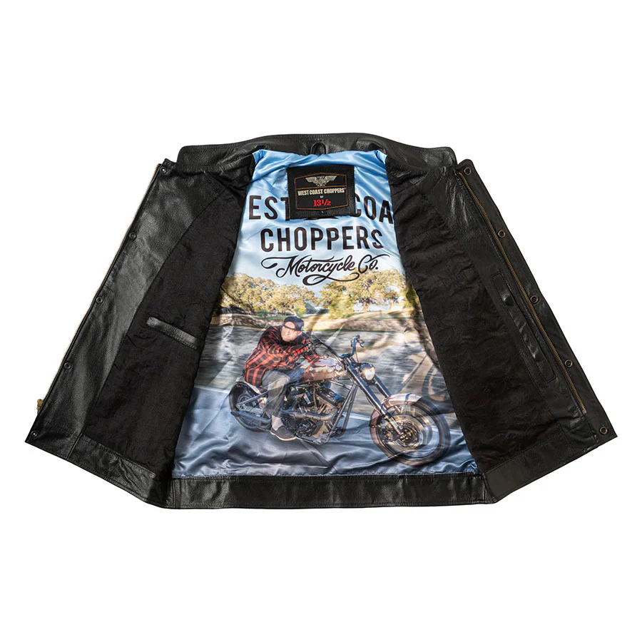 WCC x 13 1/2 Dominator Leather Riding Vest - Black - Image 3